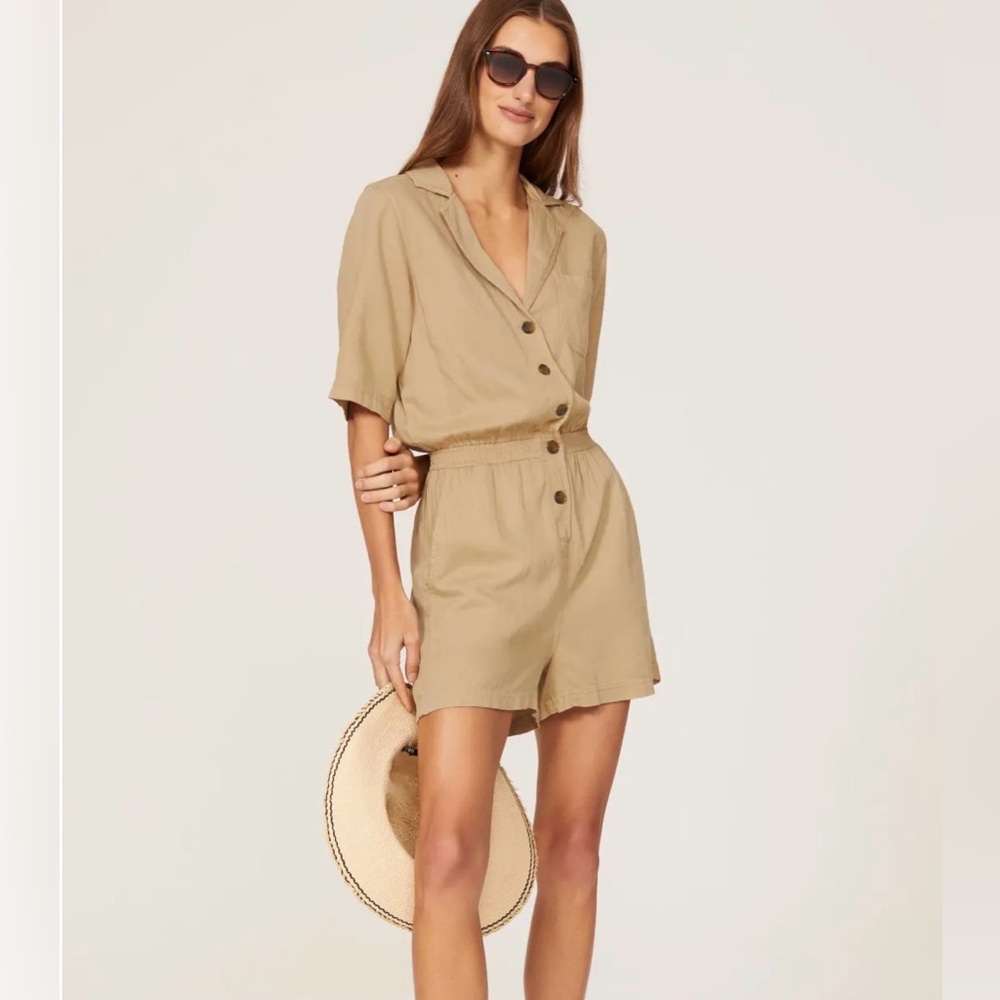 Faherty Arlie Romper Sand XS